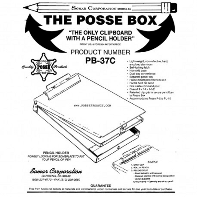 Posse Box PB37C-PC-ORA Letter Size Bottom Opening Dual Compartment Clipboard Box