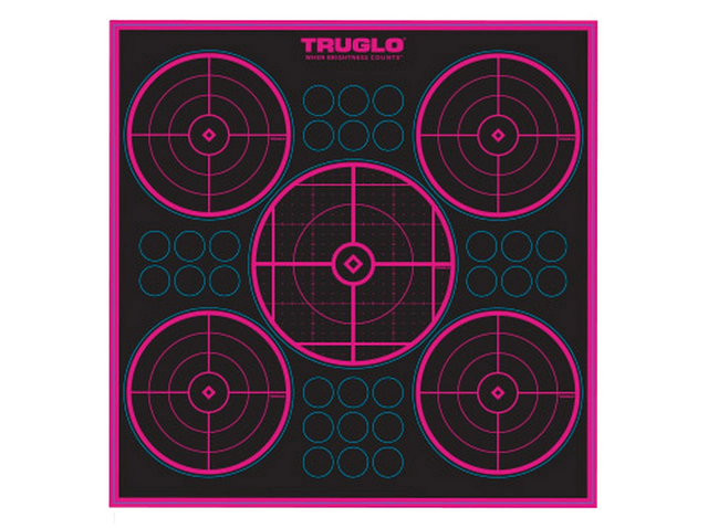 Truglo TG11P6 Target Pink 5-Bull 12'' x 12'' - 6 Pack