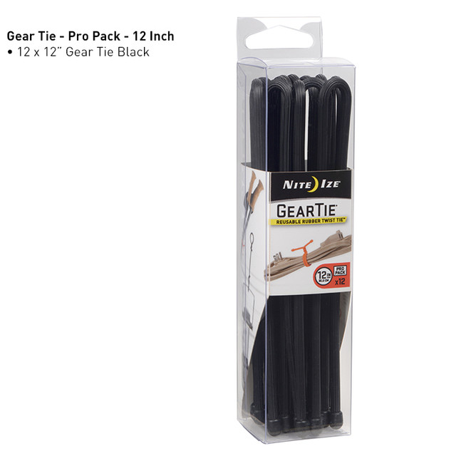 Nite-Ize GTPP12-01-R8 Gear Tie ProPack 12 - 12 Pack - Black Nite-Ize GTPP12-01-R8 Gear Tie ProPack 12 - 12 Pack - Black