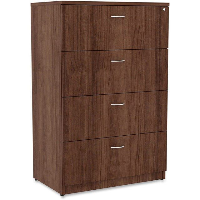 SP RICHARDS Lorell 34388  Essentials 35-1/2inW x 22inD Lateral 4-Drawer File Cabinet, Walnut