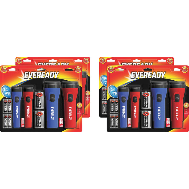 ENERGIZER BRANDS LLC Eveready EVM5511SCT  LED Flashlight Combo Pack - LED - Bulb - 25 lm LumenD - Battery - Red, Blue - 16 / Carton