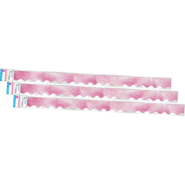 BARKER CREEK PUBLISHING, INC. Barker Creek 4336  Double-Sided Scalloped-Edge Border Strips, 2-1/4in x 36in, Pink Tie-Dye, Pack Of 39 Strips