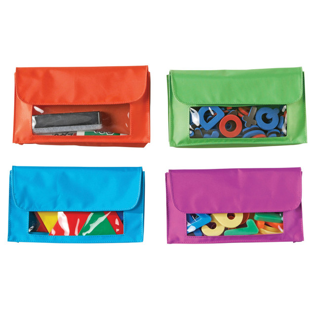 LEARNING RESOURCES, INC. LER6447 Learning Resources Magnetic Storage Pockets, 9 1/2in x 5 1/2in, Assorted Colors, Pack Of 4 LEARNING RESOURCES, INC. LER6447 Learning Resources Magnetic Storage Pockets, 9 1/2in x 5 1/2in, Assorted Colors, Pack Of 4