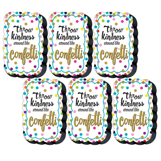 EDUCATORS RESOURCE TCR77392-6 Teacher Created Resources Magnetic Whiteboard Erasers, 2-1/2in x 4in, Confetti, Pack Of 6 Erasers EDUCATORS RESOURCE TCR77392-6 Teacher Created Resources Magnetic Whiteboard Erasers, 2-1/2in x 4in, Confetti, Pack Of 6 Erasers