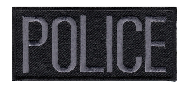 Hero's Pride 5218 POLICE Chest Patch - Gray/Black - 4''x2'' - Heat Seal Hero's Pride 5218 POLICE Chest Patch - Gray/Black - 4''x2'' - Heat Seal