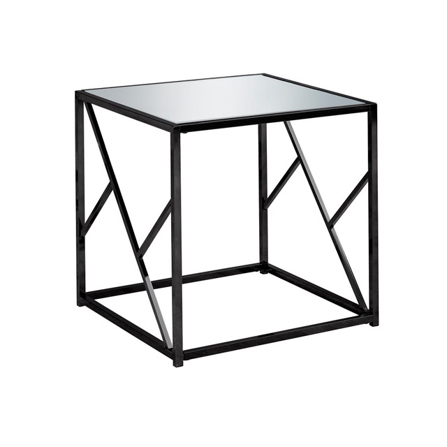 MONARCH PRODUCTS I 3396 Monarch Specialties Carlo Accent Table, 21-3/4inH x 22inW x 22inD, Black Nickel