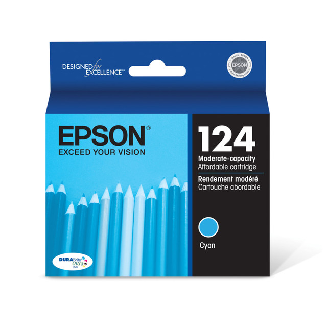 EPSON AMERICA INC. Epson T124220-S  124 DuraBrite Ultra Cyan Ink Cartridge, T124220