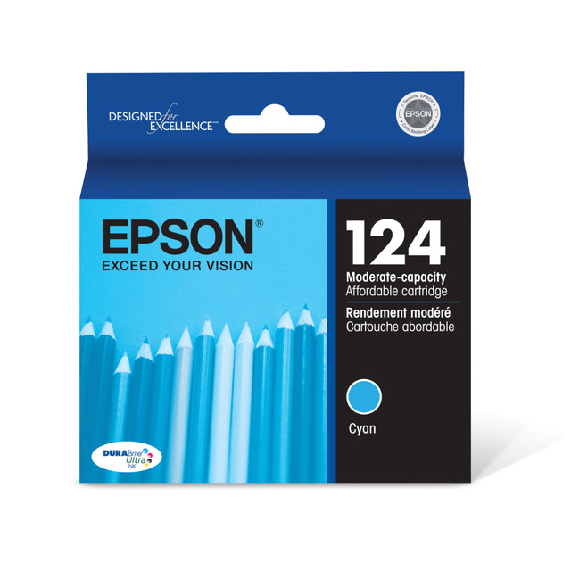 EPSON AMERICA INC. T124220-S Epson 124 DuraBrite Ultra Cyan Ink Cartridge, T124220