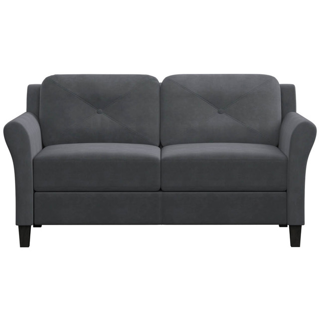 LIFESTYLE SOLUTIONS INC. CCHRFKS2M26DGRA Lifestyle Solutions Hanson Microfiber Loveseat, Dark Gray LIFESTYLE SOLUTIONS INC. CCHRFKS2M26DGRA Lifestyle Solutions Hanson Microfiber Loveseat, Dark Gray