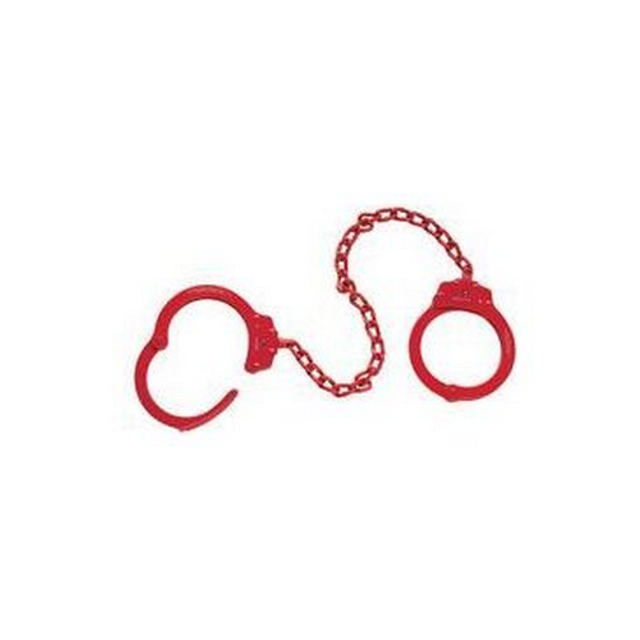 Peerless Handcuff Company M7002C-OS-RED Model 7002C Waist Chain w/ Oversized Handcuffs Peerless Handcuff Company M7002C-OS-RED Model 7002C Waist Chain w/ Oversized Handcuffs