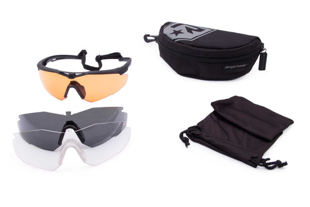 Revision Military 4-0152-0074 Stingerhawk Eyewear System - Large Deluxe Shooter'S Kit