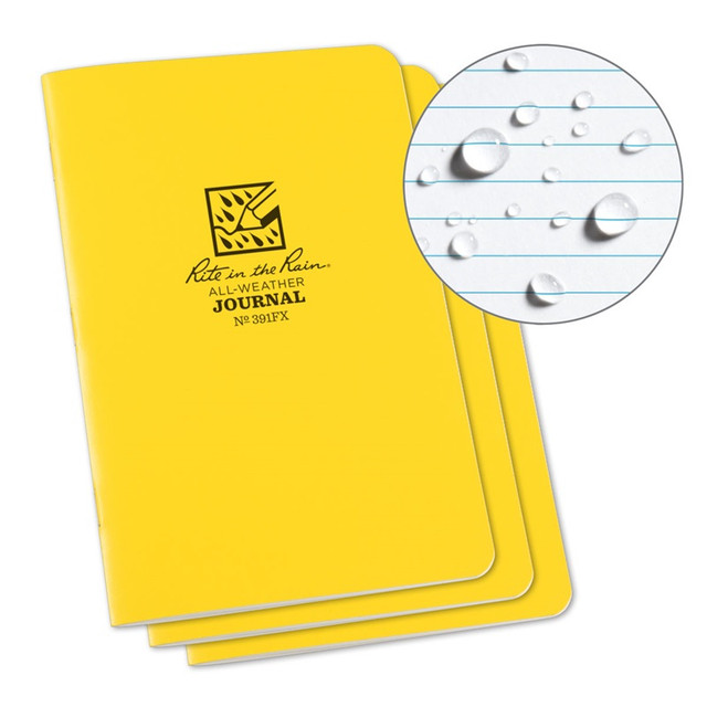 Rite in the Rain 391FX Fabrikoid Stapled Notebook - 4.625 x 7 Journal - 3 Pack