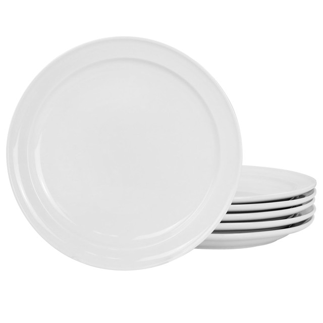 GIBSON OVERSEAS INC. 995117583M Martha Stewart 6-Piece Fine Ceramic Round Plate Set, 9in, White