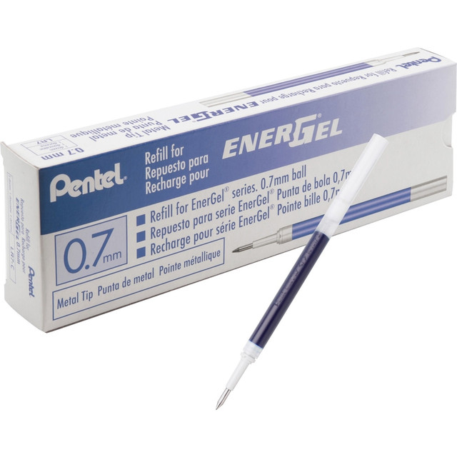 PENTEL OF AMERICA, LTD. EnerGel LR7CBX  Liquid Gel Pen Refill - 0.70 mm Point - Blue Ink - Smudge Proof, Quick-drying Ink, Glob-free, Smooth Writing - 12 / Box