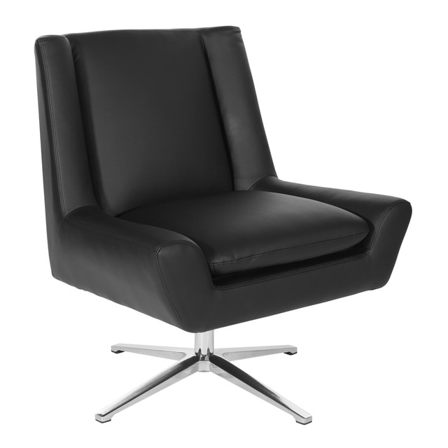 OFFICE STAR PRODUCTS FLH5969AL-U6 Office Star Faux Leather Guest Chair, Black OFFICE STAR PRODUCTS FLH5969AL-U6 Office Star Faux Leather Guest Chair, Black