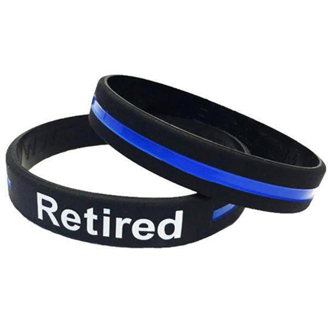 Thin Blue Line TBL-RETIRED-9-BR Retired - Thin Blue Line Silicone Bracelet Thin Blue Line TBL-RETIRED-9-BR Retired - Thin Blue Line Silicone Bracelet