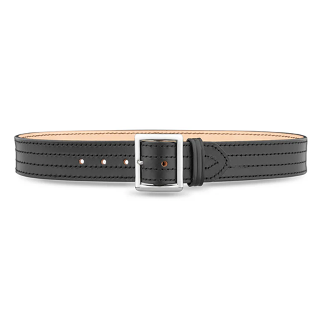 Dutyman 4611-60-9031 1-3/4"" Plain Leather 4 Row Stitch Garrison Belt with Nickel Buckle