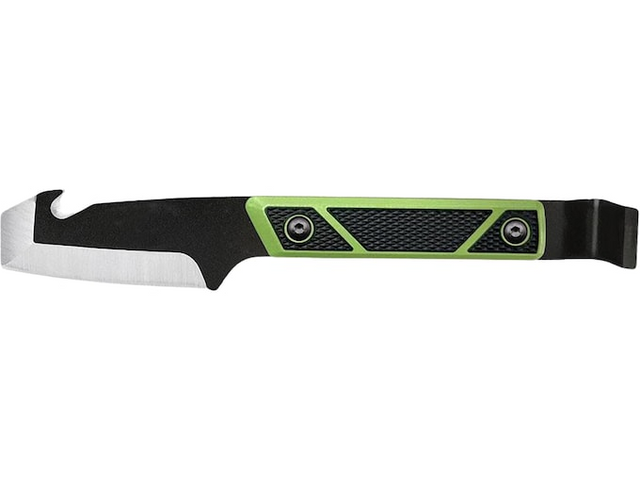 SOG 35-44-01-43 SOG Compound Tac-Pry Fixed Blade Knife 4"" Blunt Tipped Gut Hook 420 Black Blade TPR Overmold Handle Black/Green