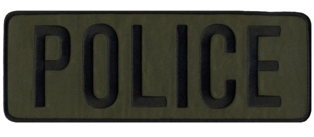 Hero's Pride 5246 POLICE Back Patch - Black/Olive Drab - 11''x4'' Hero's Pride 5246 POLICE Back Patch - Black/Olive Drab - 11''x4''