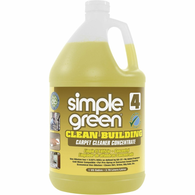 SIMPLE GREEN 11201CT  Clean Building Carpet Cleaner Concentrate - For Rug, Carpet - Concentrate - Liquid - 128 fl oz (4 quart) - Non-flammable, Fragrance-free - Sand - 2 / Carton