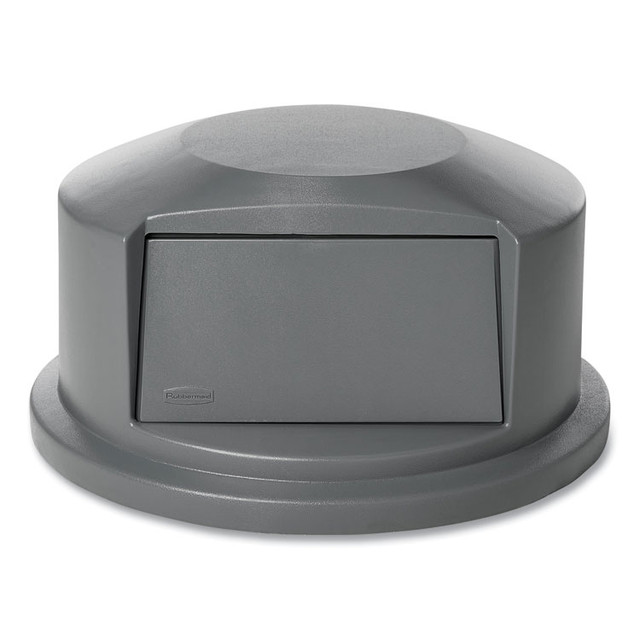 RUBBERMAID COMMERCIAL PROD. 2647-88 GRA Round BRUTE Dome Top Receptacle, Push Door for 44 gal Containers, 24.81" Diameter x 12.63h, Gray