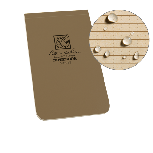 Rite in the Rain 978T Soft Cover Top Bound Notebook - 3.25 x 5.25 Rite in the Rain 978T Soft Cover Top Bound Notebook - 3.25 x 5.25