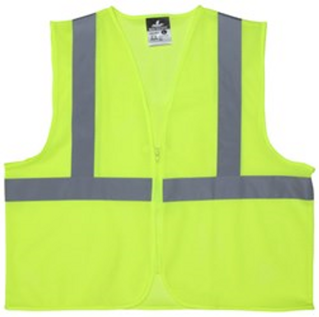 MCR Safety V2CL2MLZL Class 2 Mesh Lime Safety Vest