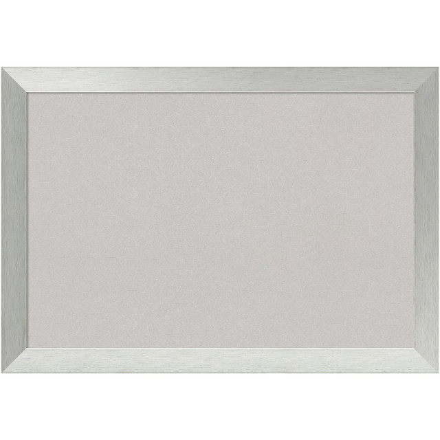 UNIEK INC. A42703982805 Amanti Art Cork Bulletin Board, 40in x 28in, Gray, Brushed Sterling Silver Wood Frame UNIEK INC. A42703982805 Amanti Art Cork Bulletin Board, 40in x 28in, Gray, Brushed Sterling Silver Wood Frame