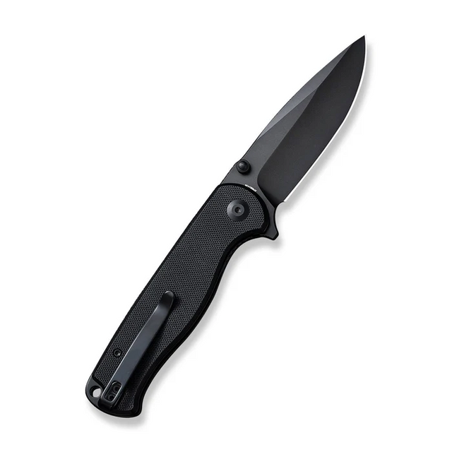SENCUT S23054B-1 Errant Flipper/Thumb Stud Folding Knife 3.45"" Black 9Cr18MoV Drop Point Plain Edge Blade, Black G10 Handle SENCUT S23054B-1 Errant Flipper/Thumb Stud Folding Knife 3.45"" Black 9Cr18MoV Drop Point Plain Edge Blade, Black G10 Handle