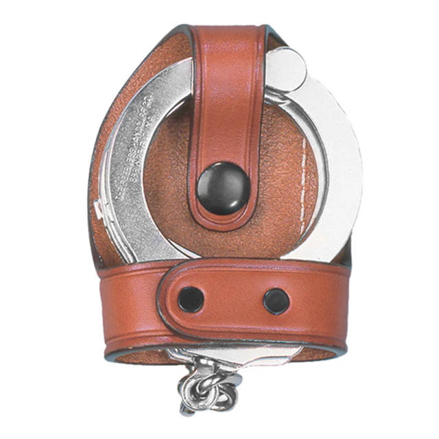 Dutyman 9812C Plain Brown Leather Bikini Cuff Case with Clip Back