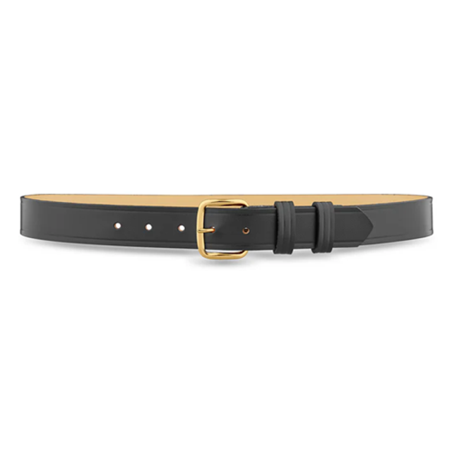 Dutyman 1411-42-9012 1-1/4"" Plain Leather Garrison Belt with Gold Buckle
