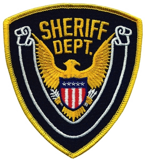 Hero's Pride 10426 SHERIFF DEPT Eagle w/ Blank Scroll - Gold/Navy - 4''x4.375'' Hero's Pride 10426 SHERIFF DEPT Eagle w/ Blank Scroll - Gold/Navy - 4''x4.375''