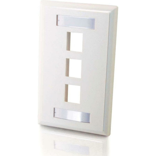 LASTAR INC. C2G 03412  Premise Plus Multimedia Keystone Wall Plate - Mounting plate - white - 3 ports