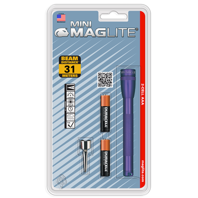 Maglite M3A986 SP22 Mini Maglite 2 AAA-Cell Flashlight w/ Pocket Clip