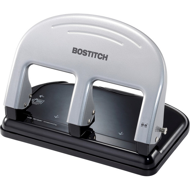 AMAX INCORPORATED 2240 Bostitch EZ Squeeze Three-Hole Punch, 40 Sheet Capacity, Black/Silver AMAX INCORPORATED 2240 Bostitch EZ Squeeze Three-Hole Punch, 40 Sheet Capacity, Black/Silver