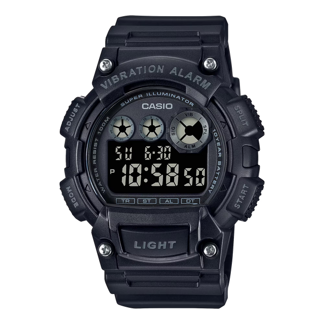 Casio W735H-1BV Classic Digital Watch w/ Vibration Alarm & Super Bright Backlight