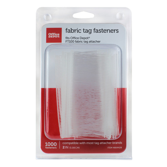 OFFICE DEPOT 098406  Brand Tag Fasteners, 2in, White, Pack Of 1,000 Fasteners