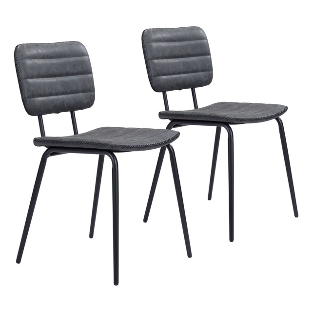 ZUO MODERN 101706  Boston Dining Chairs, Vintage Black, Set Of 2 Chairs