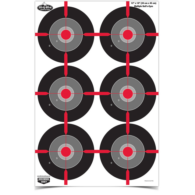 Birchwood Casey BC-35705 Dirty Bird 12 x 18 Multiple Bull's-Eye Target