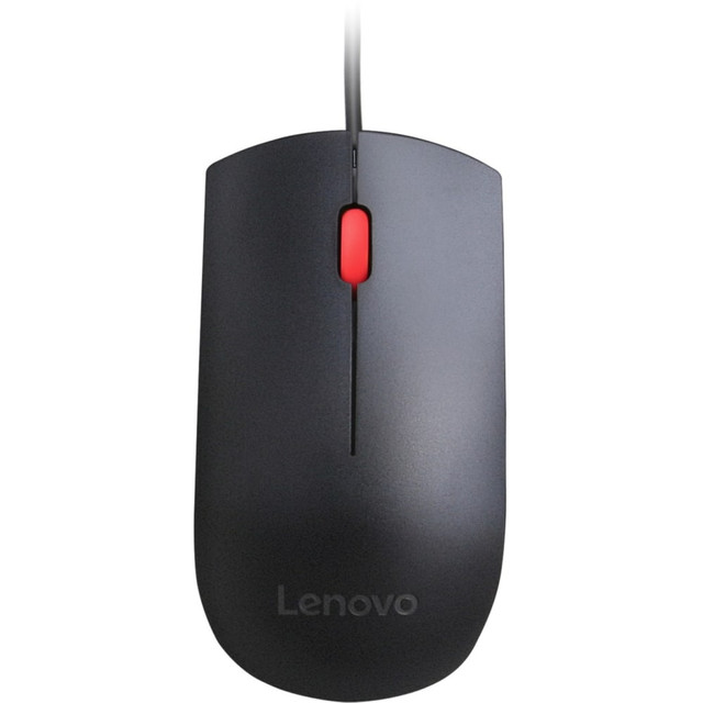 LENOVO, INC. 4Y50R20863 Lenovo Essential USB Mouse - Optical - Cable - Black - 1 Pack - USB - 1600 dpi - Scroll Wheel - 3 Button(s) - Symmetrical