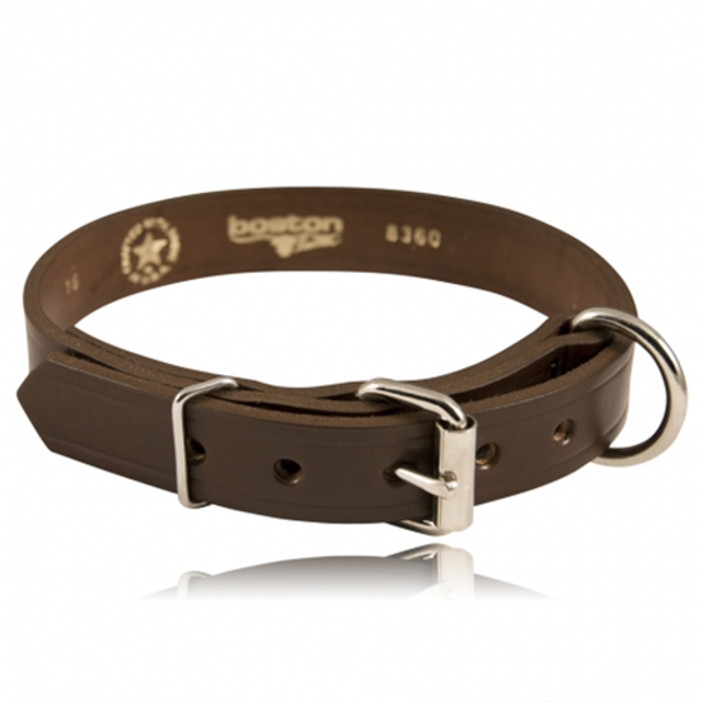 Boston Leather 8360-BLK-1-18 1 Single Ply K-9 Collar Boston Leather 8360-BLK-1-18 1 Single Ply K-9 Collar