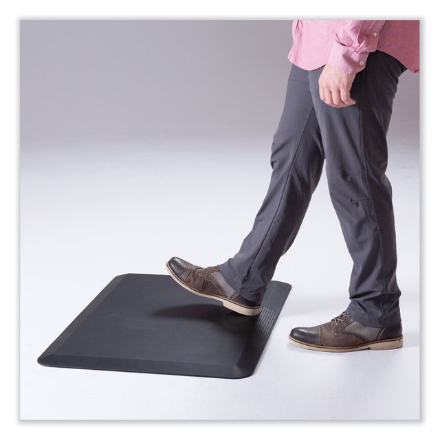 SAFCO PRODUCTS 2111BL Anti-Fatigue Mat, Rectangular, Black Textured Surface, 24" x 36"
