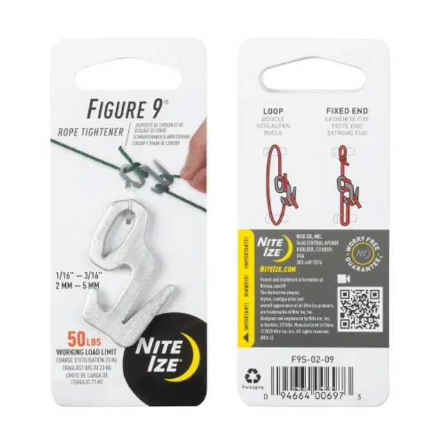 Nite-Ize F9S-02-09 Figure 9 Rope Tightener - Silver Nite-Ize F9S-02-09 Figure 9 Rope Tightener - Silver