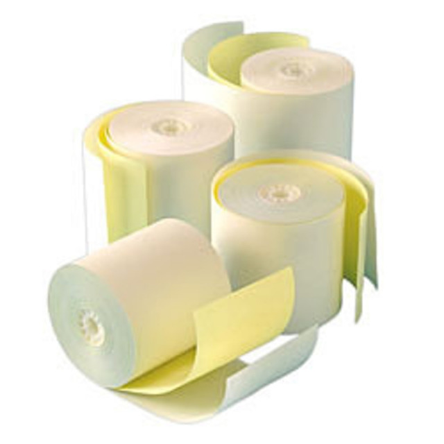 OFFICE DEPOT 553975EA  Brand 2-Ply Paper Rolls, 2 1/4in x 100ft, Canary/White