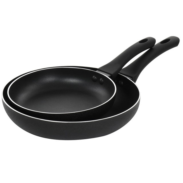 GIBSON OVERSEAS INC. 995115264M Oster Ashford 2-Piece Non-Stick Aluminum Frying Pan Set, Black