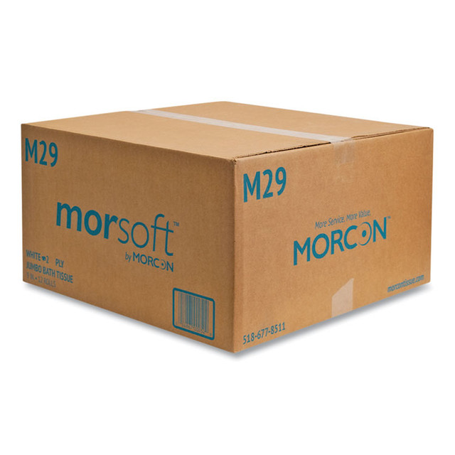 MORCON Tissue 29 Jumbo Bath Tissue, Septic Safe, 2-Ply, White, 3.3" x 700 ft, 12 Rolls/Carton