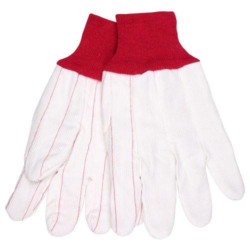 MCR Safety 9018CDPCR Double Palm Poly Cotton White W/ Red K/W