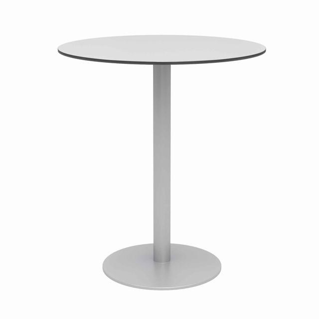 KENTUCKIANA FOAM INC KFI Studios 840031918406  Eveleen Round Outdoor Bistro Patio Table, 41inH x 36inW x 36inD, Fashion Gray/Silver