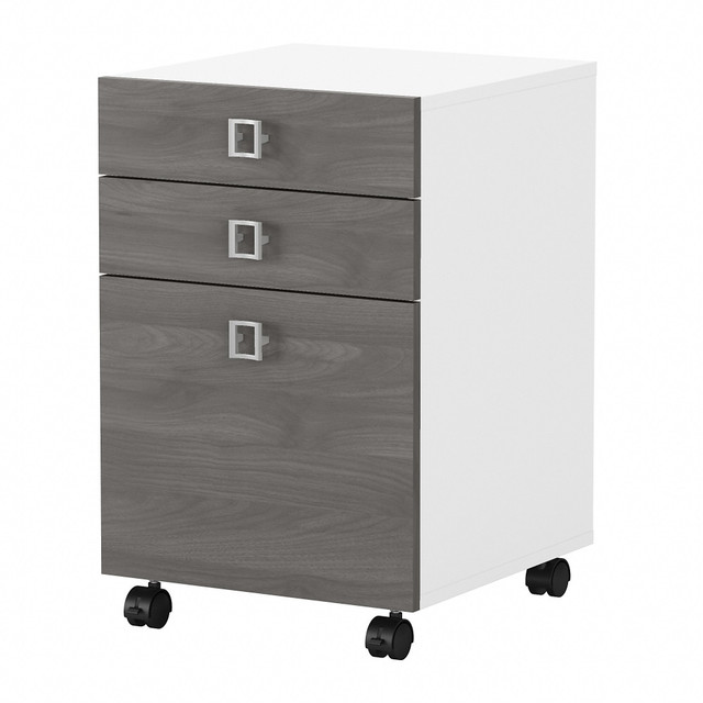 BUSH INDUSTRIES INC. KI60501-03 Bush Business Furniture Echo 17inD Vertical 3-Drawer Mobile File Cabinet, Pure White/Modern Gray, Delivery