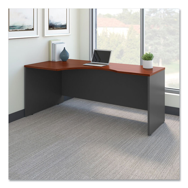 BUSH INDUSTRIES WC24432 Series C Collection Left Corner Desk Module, 71.13" x 35.5" x 29.88", Hansen Cherry/Graphite Gray